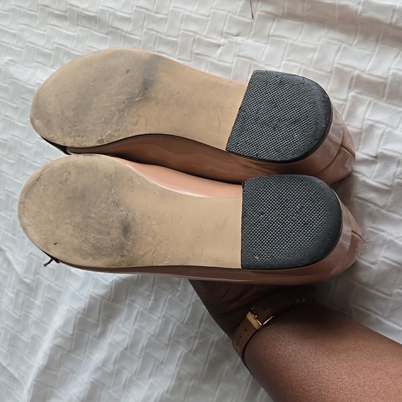 Steve Madden Cherish Cream and Black Flats Low Block Heel with Bow Accent - Picture 7 of 10